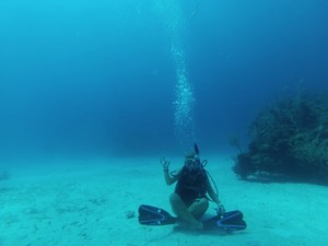 Sydnie hangin' out waiting for her sharks to arrive