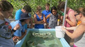 Rachel Welicky introducing students to wet labs. 