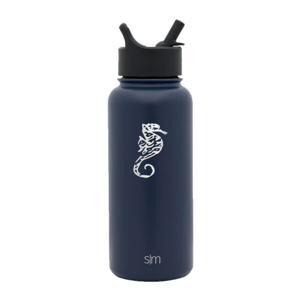 Laser Engraved Insulated Water Bottle (Deep Ocean)