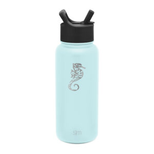 Laser Engraved Insulated Water Bottle (Seaside)