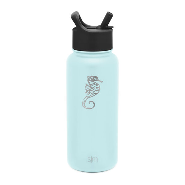 Laser Engraved Insulated Water Bottle (Seaside)